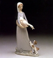 Lladro-Girl With Goose And Dog 1974-93