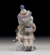 Lladro-Pierrot With Concertina 1985-07