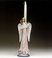 Lladro-Angel With Lyre Candelholder 1992-97