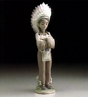 Lladro-American Indian Boy 1995-99