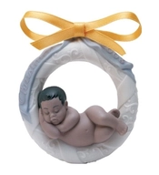 Lladro-Baby's First Christmas 2003 (black Legacy) Ornament