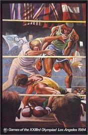 Ernie Barnes-Olympic Boxing Limited Edition Pencil Signed