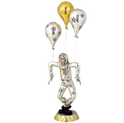 Dargenta-Silver Clown Statue Golden Balloon