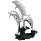 Dargenta-Silver Dolphins Triad Statue