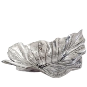 Dargenta-Elephant Ear Leaf Silver Fruit Bowl Table Centerpiece