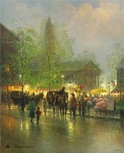 G Harvey-Quincy Market Serigraph on Paper