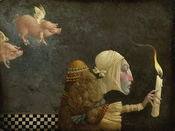 James Christensen-If Pigs Could Fly Artist Proof Canvas