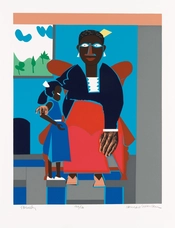 Romare Bearden-Family (Mother and Child) Serigraph