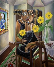 Rene Dickerson-The Seated Woman In The Black Dress