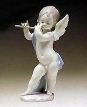 Lladro-Angel With Flute