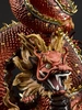 Lladro - Protective Dragon - Golden Luster and Red