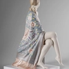 Lladro - Nude with shawl Metallic Sculpture - 100x100