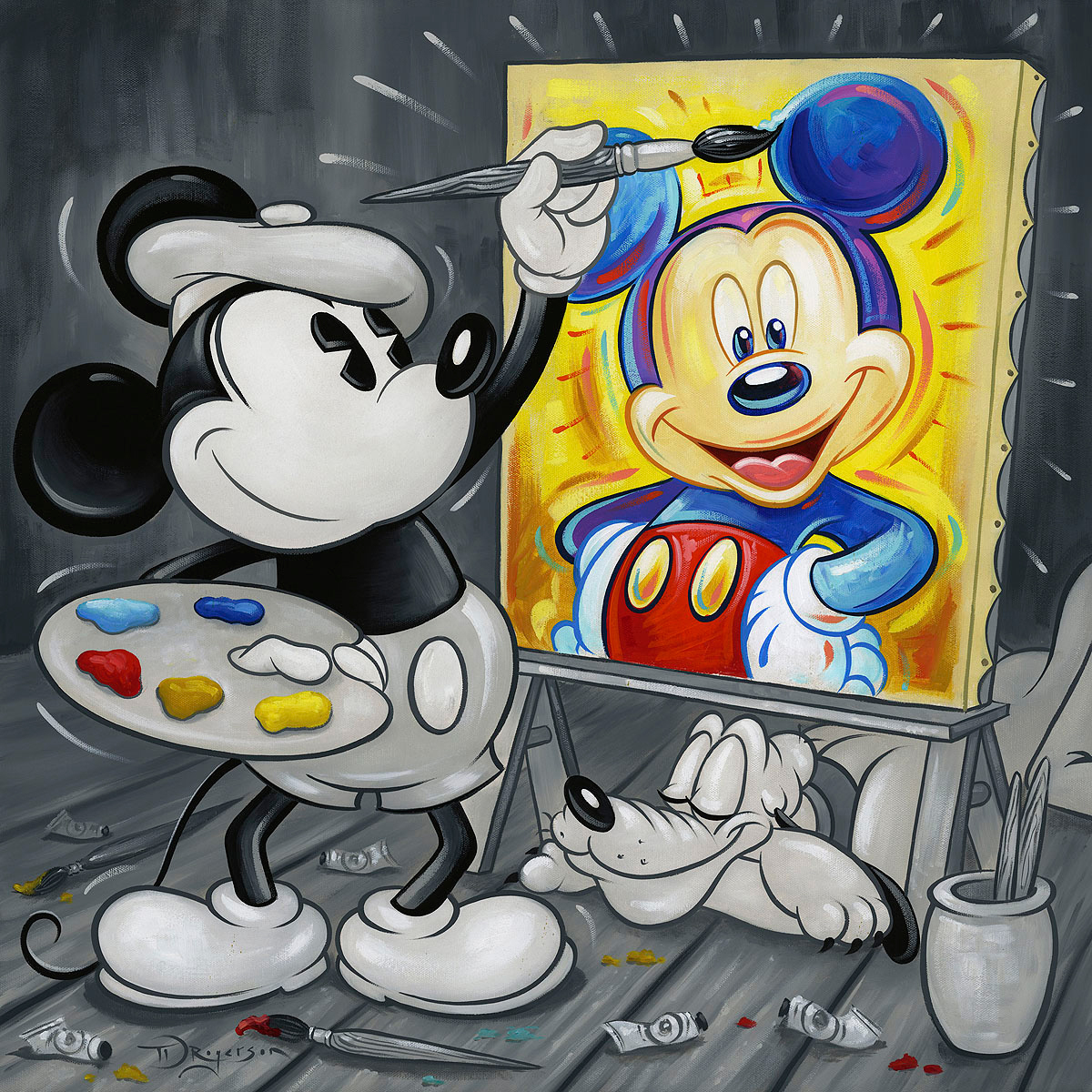 Tim Rogerson Mickey Paints Mickey From Mickey Sculpting Mickey Giclee ...