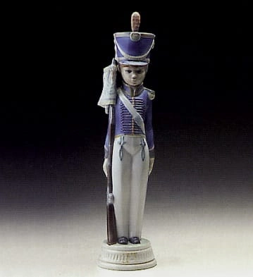 Lladro Soldier with Flag Porcelain Figurine