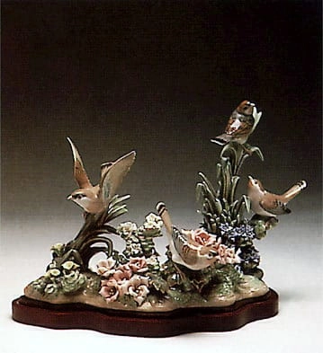 Lladro Spring Birds Porcelain Figurine