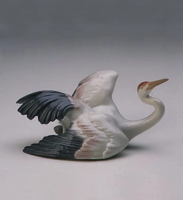 Lladro Fluttering Crane Porcelain Figurine