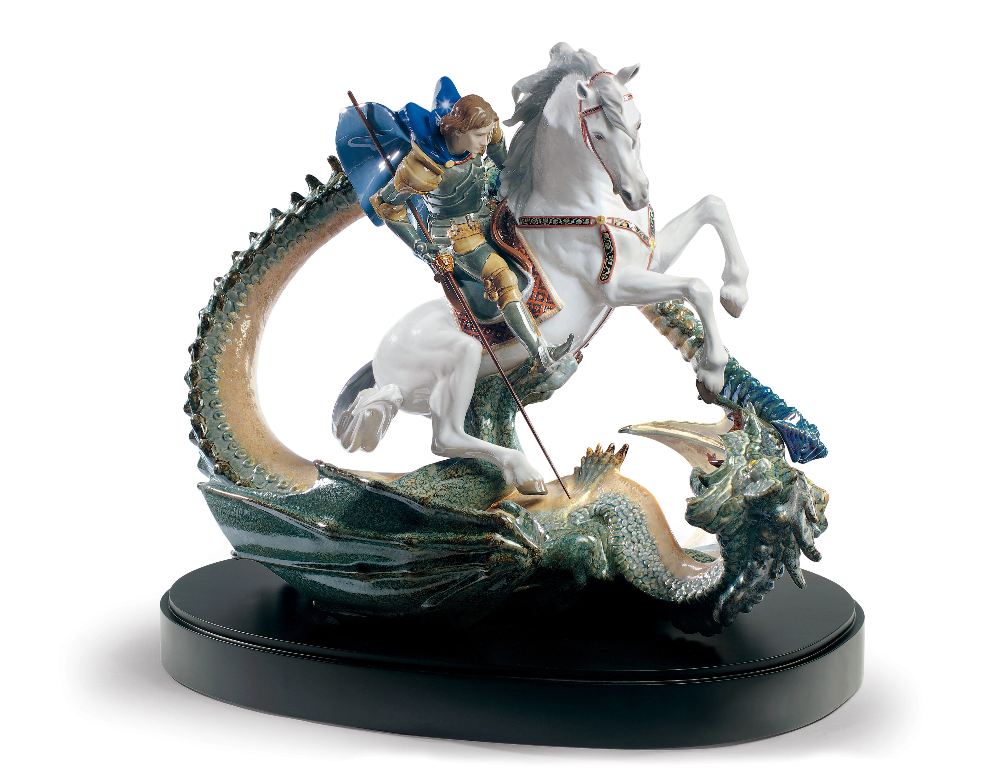 Lladro Saint George and The Dragon Porcelain Figurine
