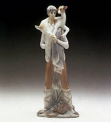 Lladro Shepherd Boy with Goat Porcelain Figurine