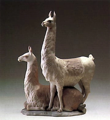 Lladro Llama Group Porcelain Figurine