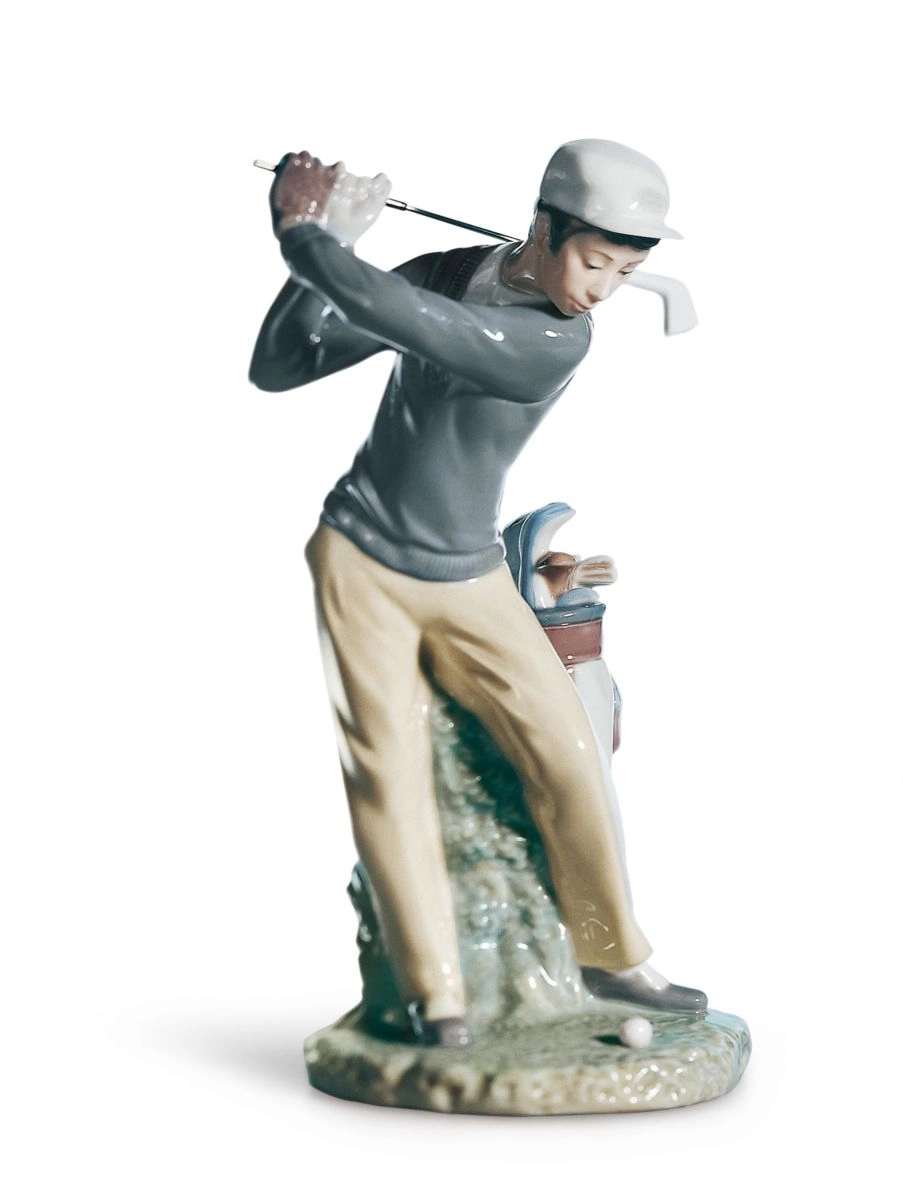 Lladro Golfer Porcelain Figurine
