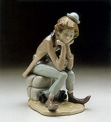 Lladro Clown Thinking Porcelain Figurine