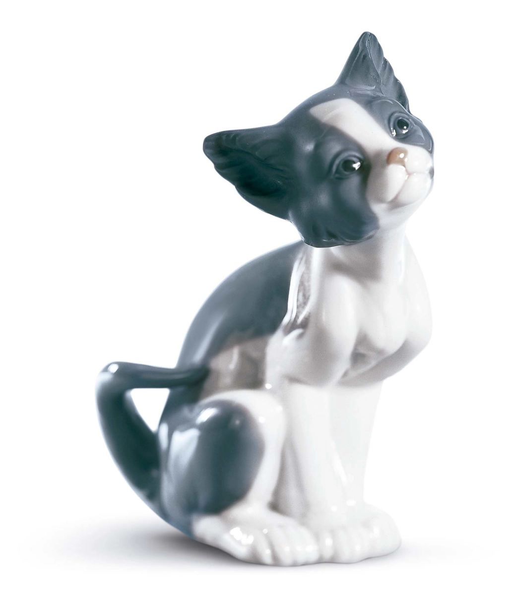 Lladro Cat Porcelain Figurine