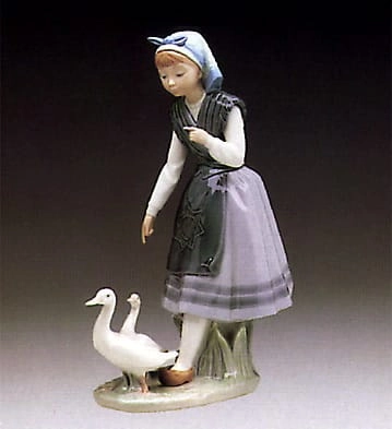 Lladro Aracely with Ducks Porcelain Figurine