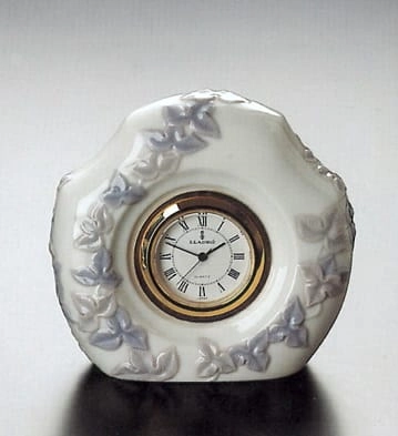Lladro Floral Quartz Clock Porcelain Figurine
