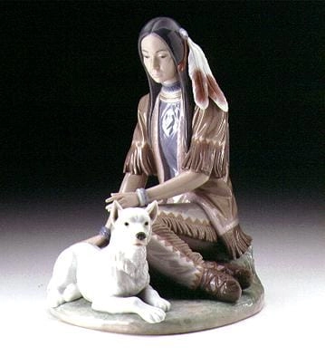 Lladro Indian Maiden Porcelain Figurine