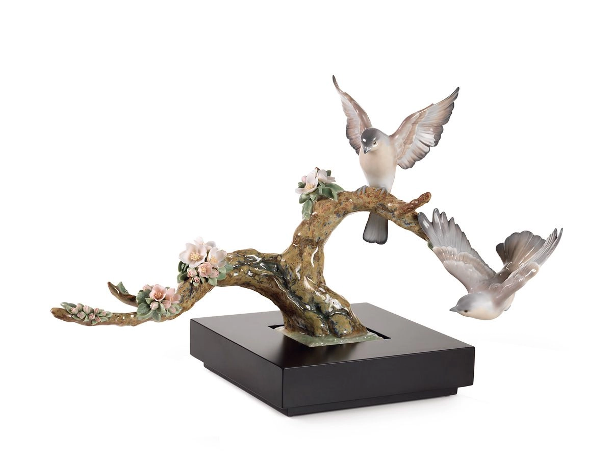 Lladro Forest Song Birds Porcelain Figurine