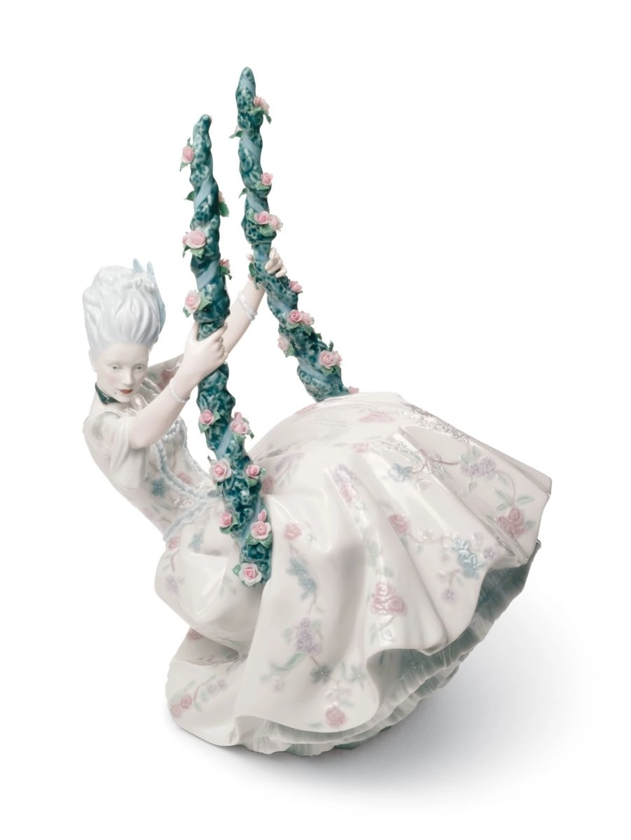 Lladro Rococo Lady on Swing Porcelain Figurine