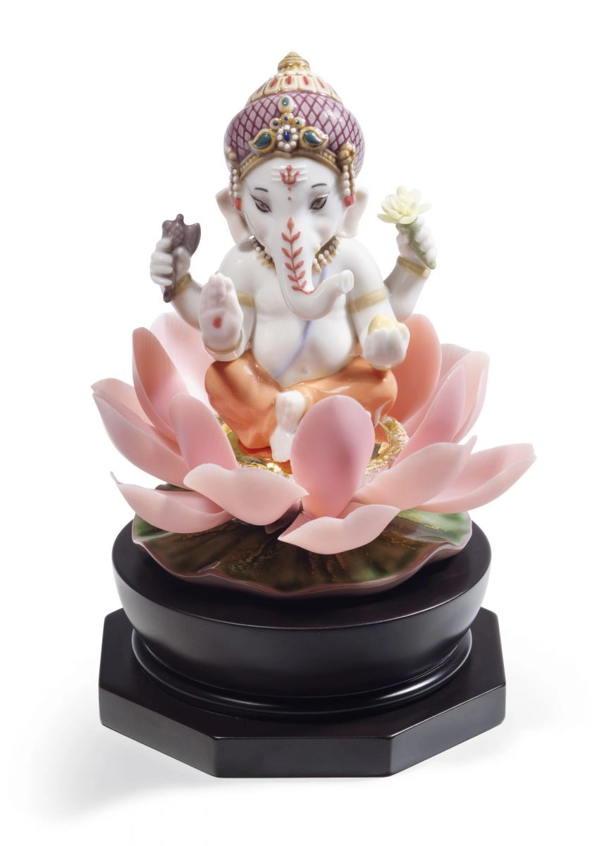 Lladro Padmasana Ganesha Porcelain Figurine