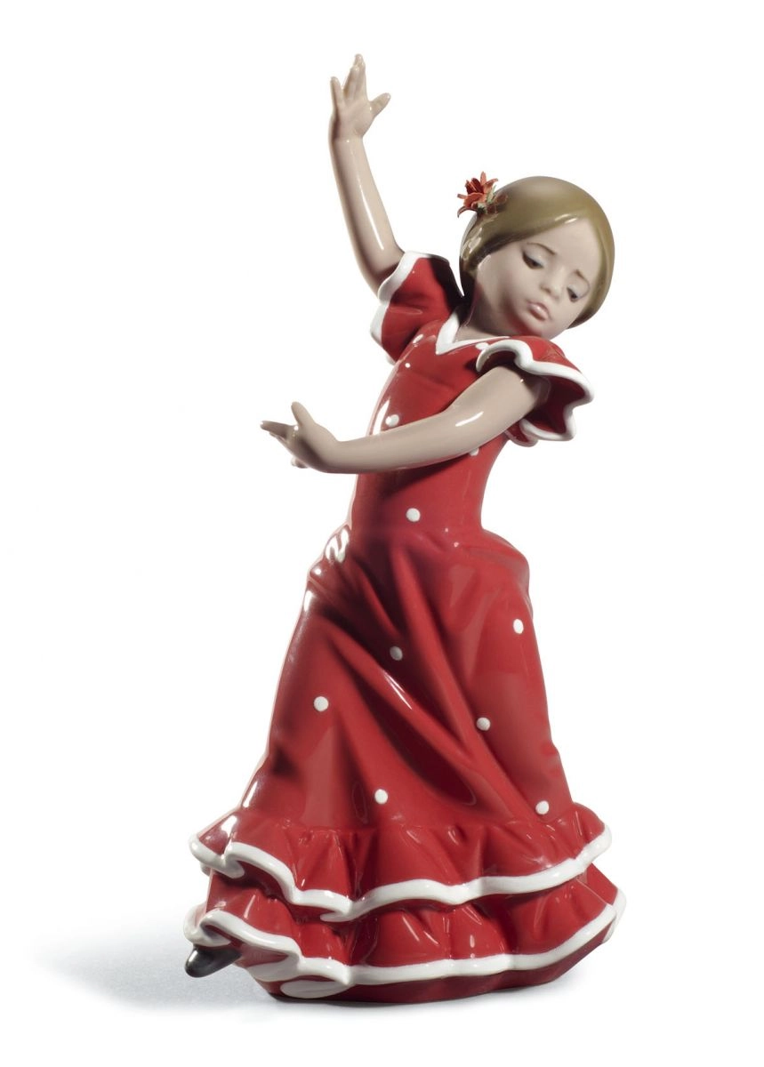 Lladro Lolita Flamenco Dancer Girl Red Porcelain Figurine