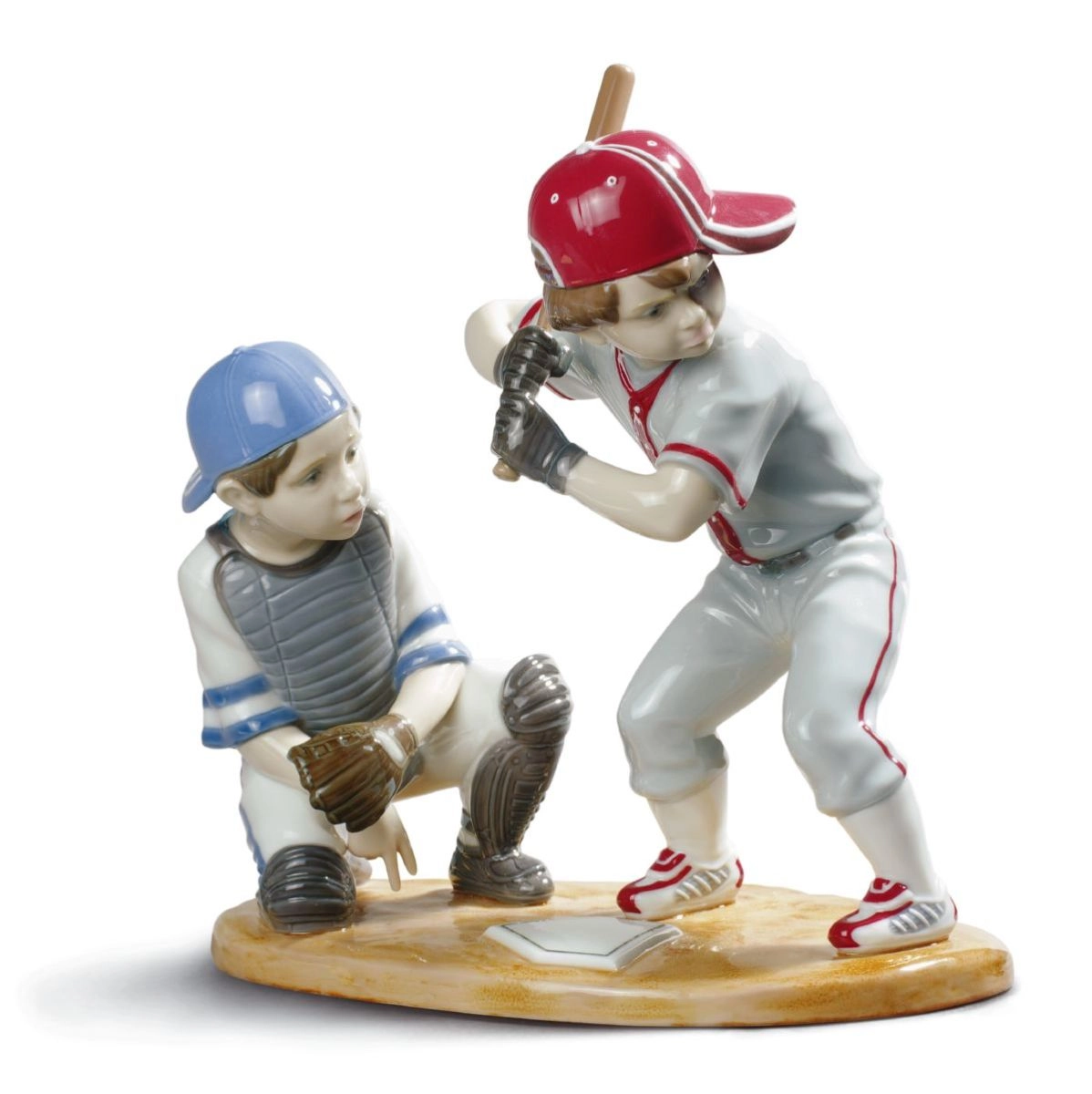 Lladro Baseball Players Porcelain Figurine