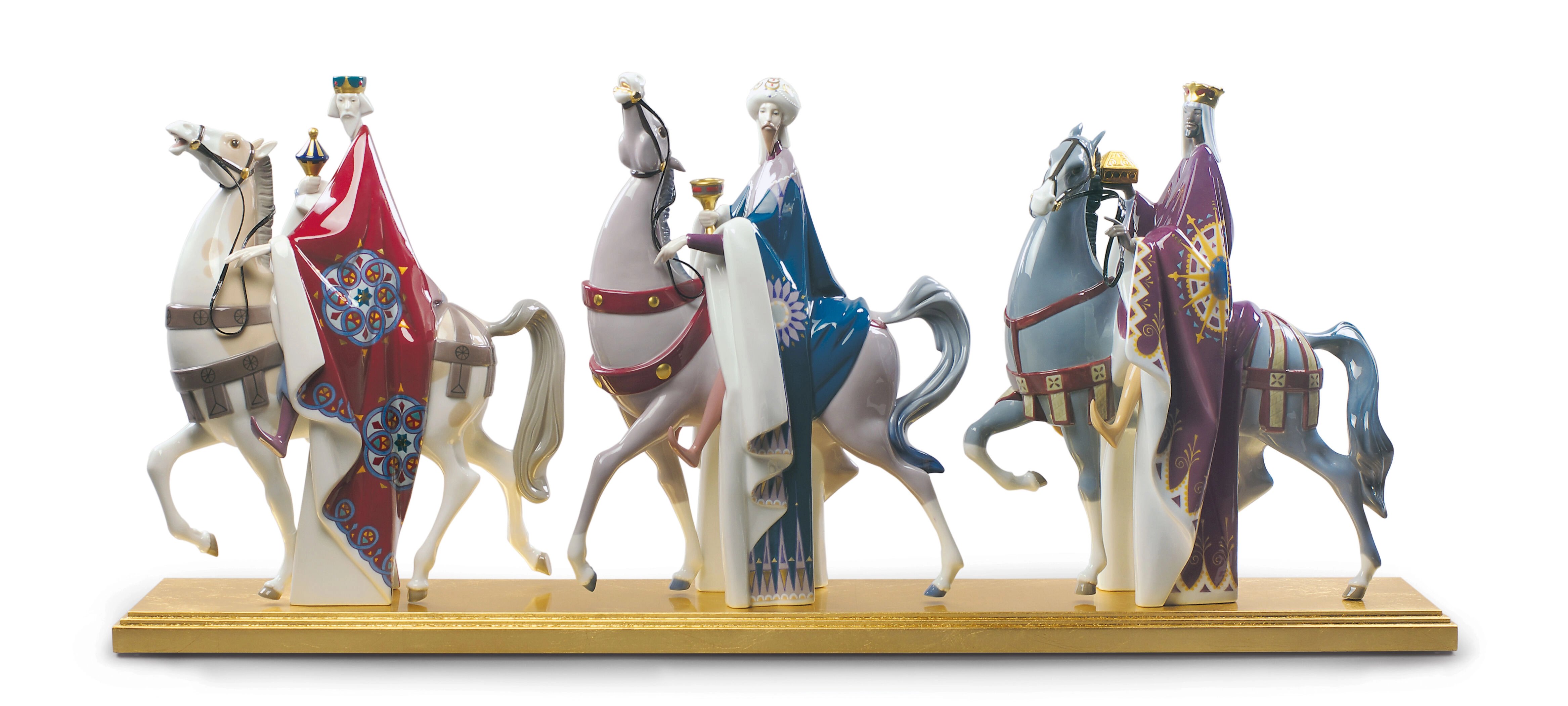 Lladro Kings Melchior, Gaspar and Balthasar Porcelain Figurine