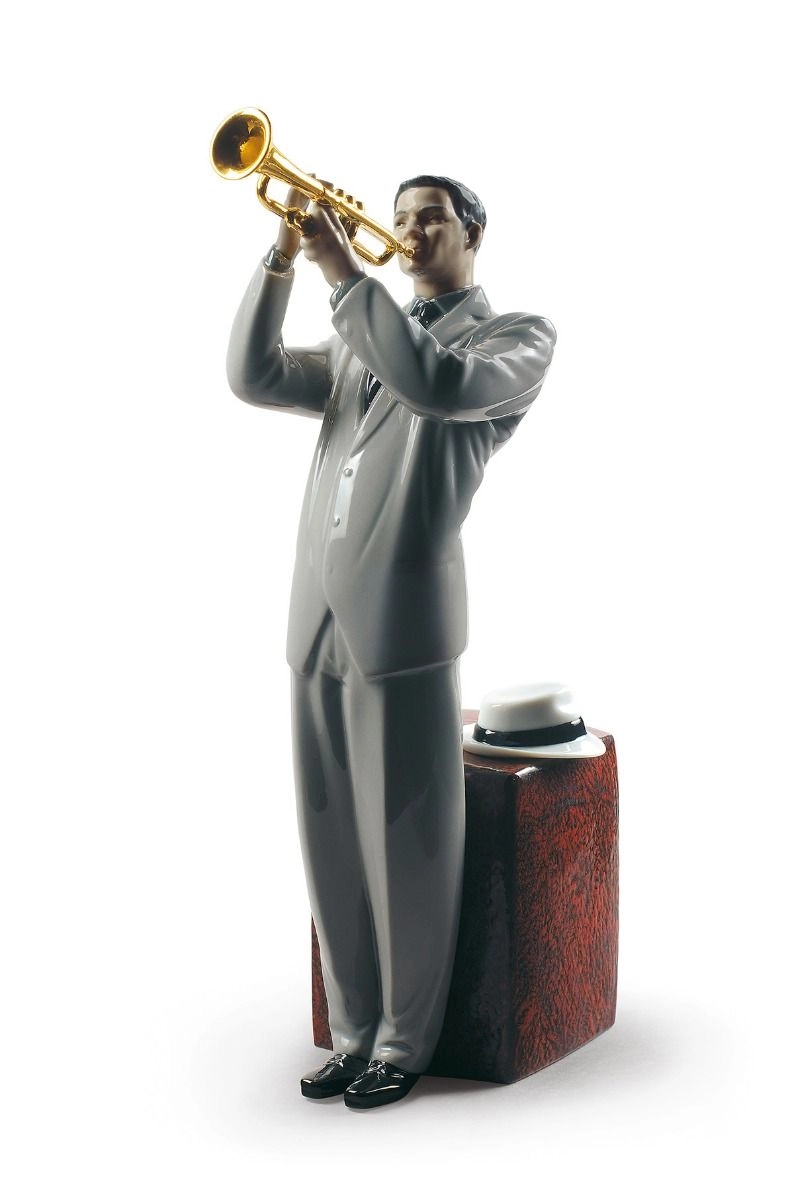 Lladro Jazz Trumpeter Porcelain Figurine