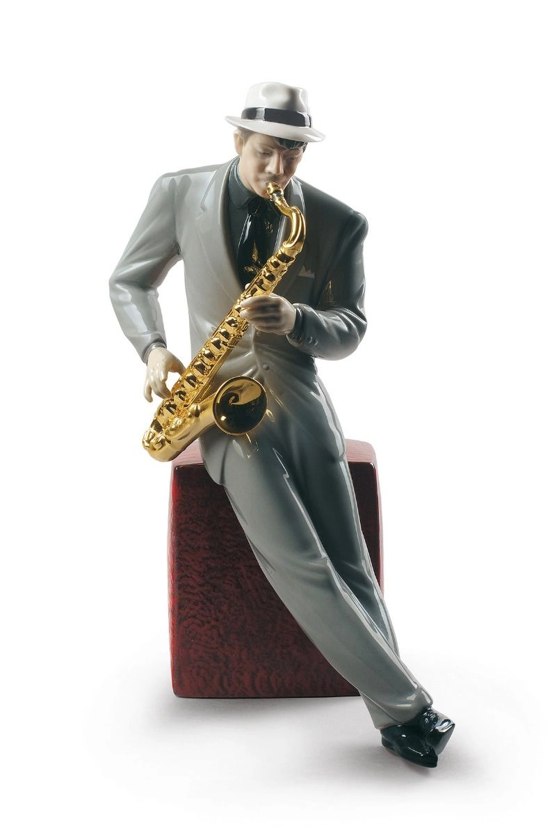 Lladro Jazz Saxophonist Porcelain Figurine