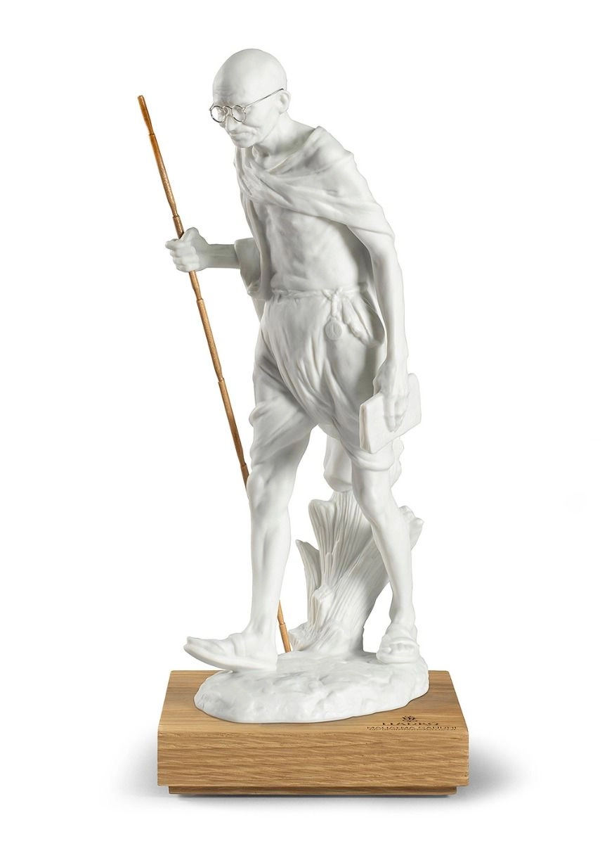 Lladro Mahatma Gandhi Figurine. 150th birth Anniversary Porcelain Figurine