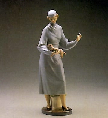 Lladro Midwife Porcelain Figurine