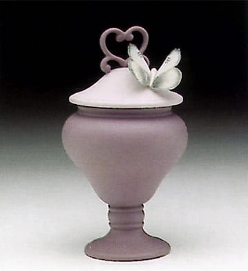 Lladro Violet Heart Sweet Box Porcelain Figurine