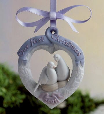 Lladro Our First Christmas 2001 Ornament Porcelain Figurine