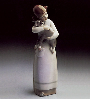 Lladro Girl with Lamb 1969-93 Porcelain Figurine