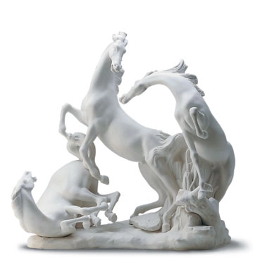 Lladro Horse's Group in White 1969-05 