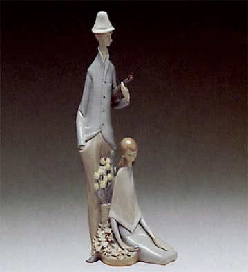 Lladro Violinist With Girl 1969-91 Porcelain Figurine