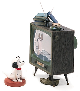 WDCC Disney Classics One Hundred and One Dalmatians Lucky And Television Porcelain Figurine