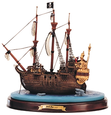 WDCC Disney Classics Peter Pan Captain Hook Ship Jolly Roger Porcelain Figurine