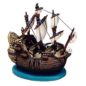WDCC Disney Classics Peter Pan Captain Hook Ship Ornament Jolly Roger Ornament Porcelain Figurine