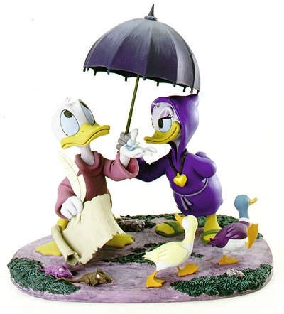 WDCC Disney Classics Fantasia 2000 Donald And Daisy Looks Like Rain Porcelain Figurine
