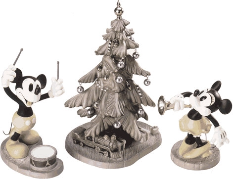 WDCC Disney Classics Mickey's Orphans Mickey, Minnie & Christmas Tree Hooray For The Holidays 