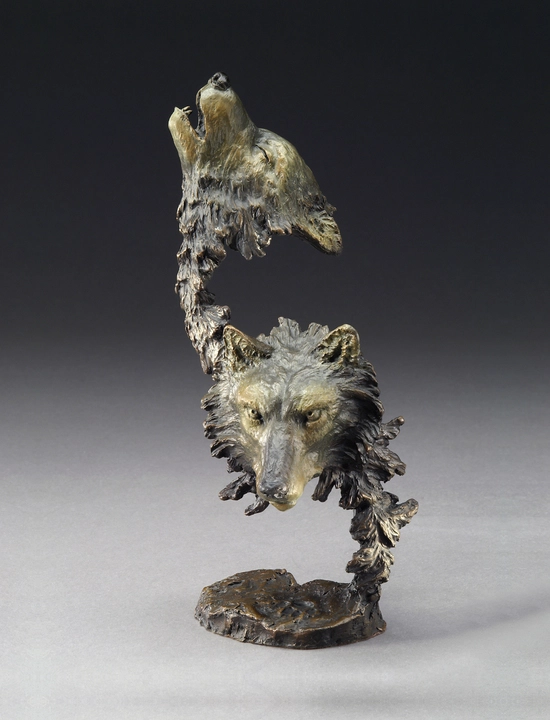 Mark Hopkins Cry of the Wolves Bronze Sculpture